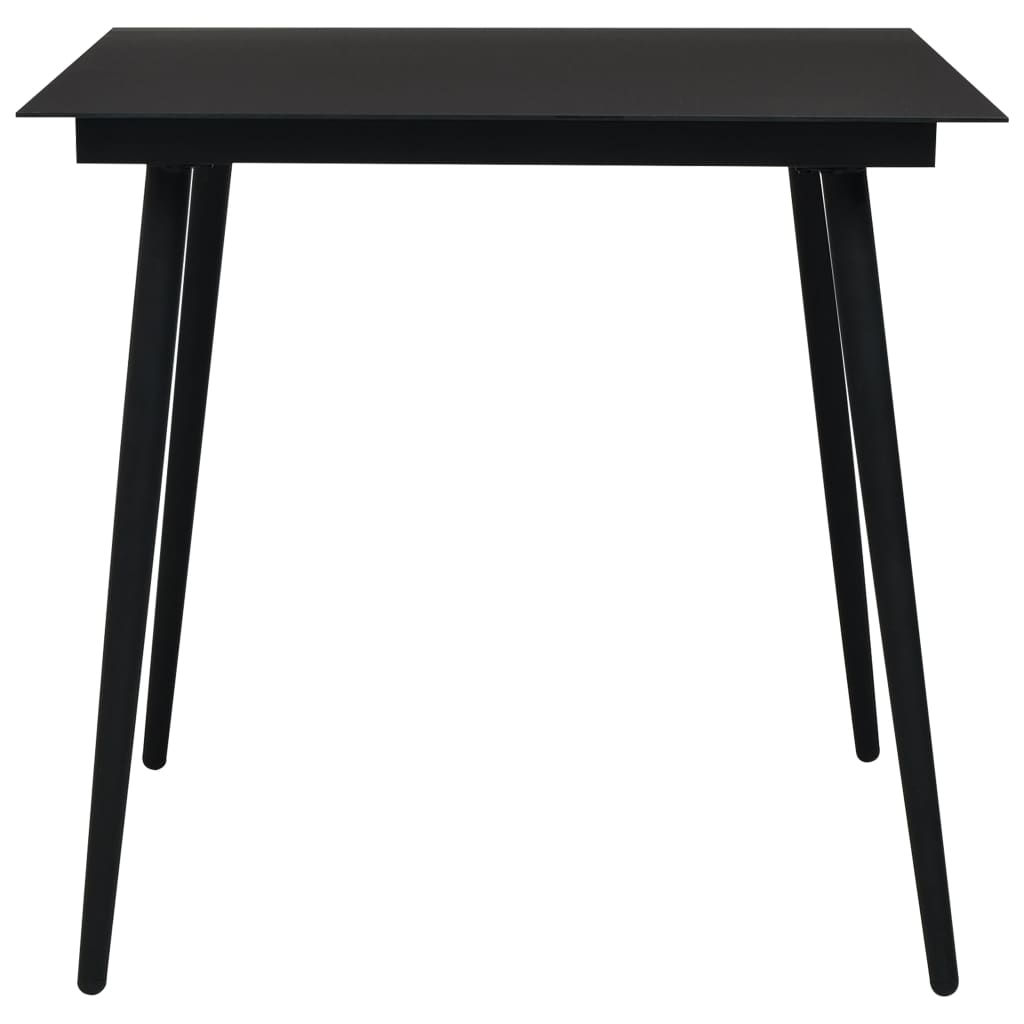 Juego de comedor de jardín 3 piezas ratán PVC negro
