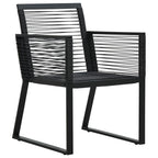 Juego de comedor de jardín 3 piezas ratán PVC negro