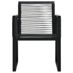 Juego de comedor de jardín 3 piezas ratán PVC negro