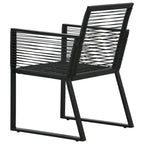 Juego de comedor de jardín 3 piezas ratán PVC negro