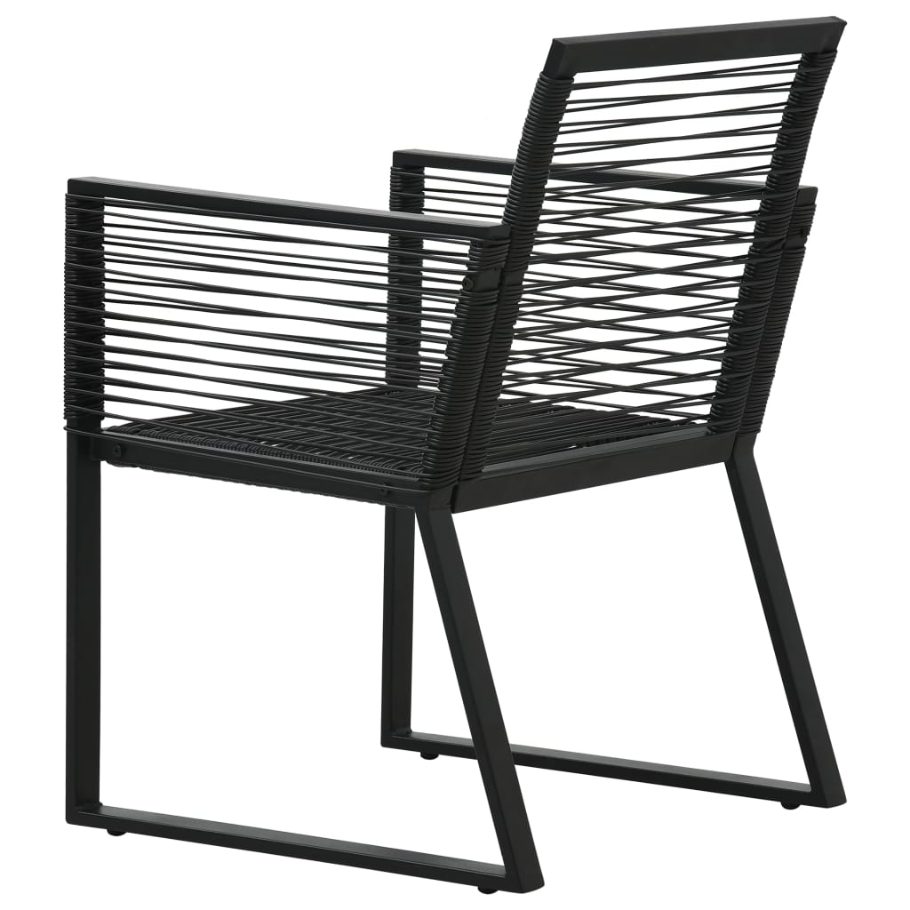 Juego de comedor de jardín 3 piezas ratán PVC negro