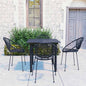 Conjunto de comedor de jardín 3 piezas ratán sintético negro