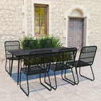 Conjunto de comedor de jardín 3 piezas ratán sintético negro