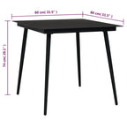 Juego de comedor de jardín 3 piezas ratán PVC negro