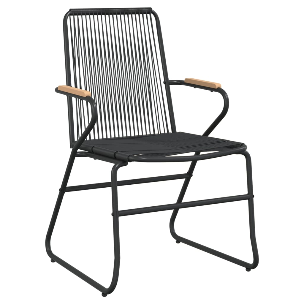 Juego de comedor de jardín 3 piezas ratán PVC negro