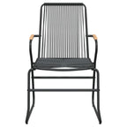 Juego de comedor de jardín 3 piezas ratán PVC negro