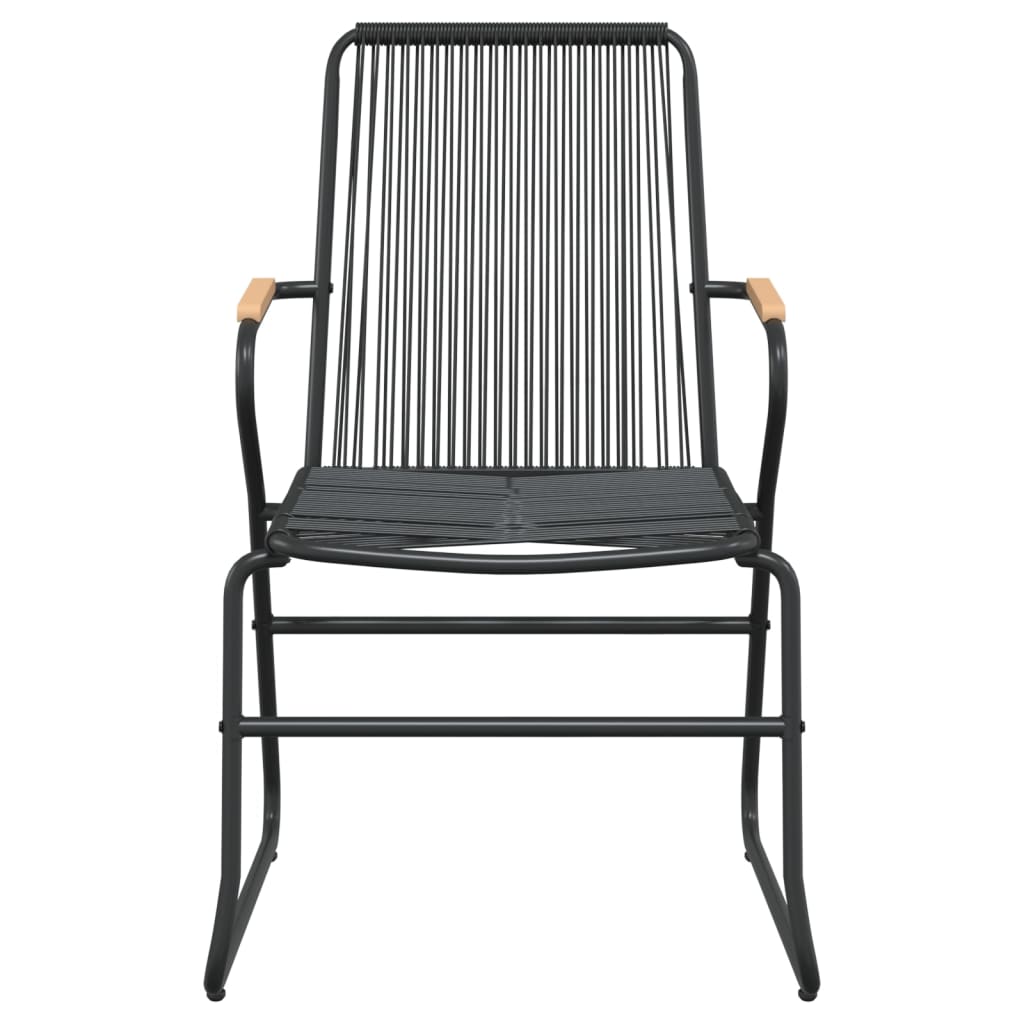 Juego de comedor de jardín 3 piezas ratán PVC negro