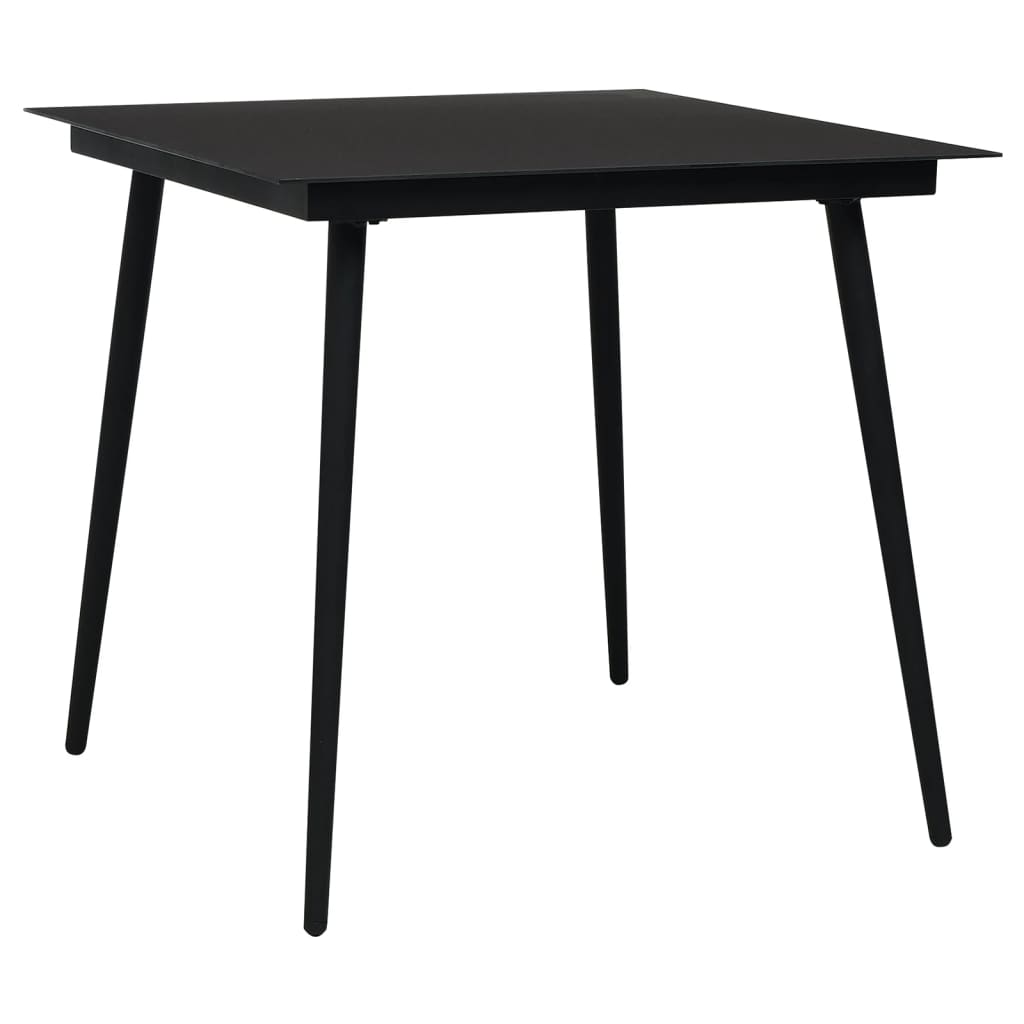 Juego de comedor de jardín 3 piezas ratán PVC negro