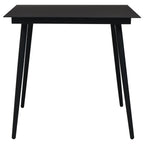 Juego de comedor de jardín 3 piezas ratán PVC negro