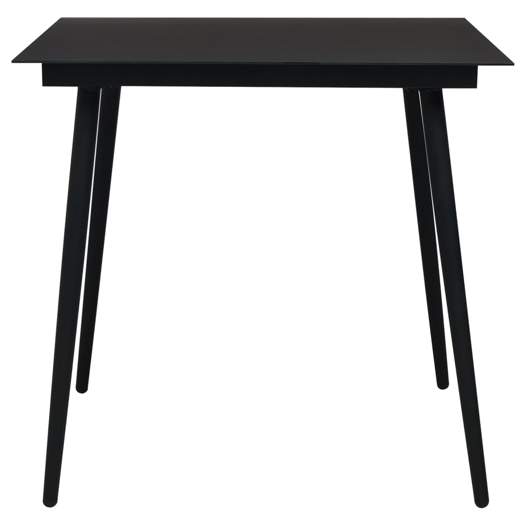 Juego de comedor de jardín 3 piezas ratán PVC negro