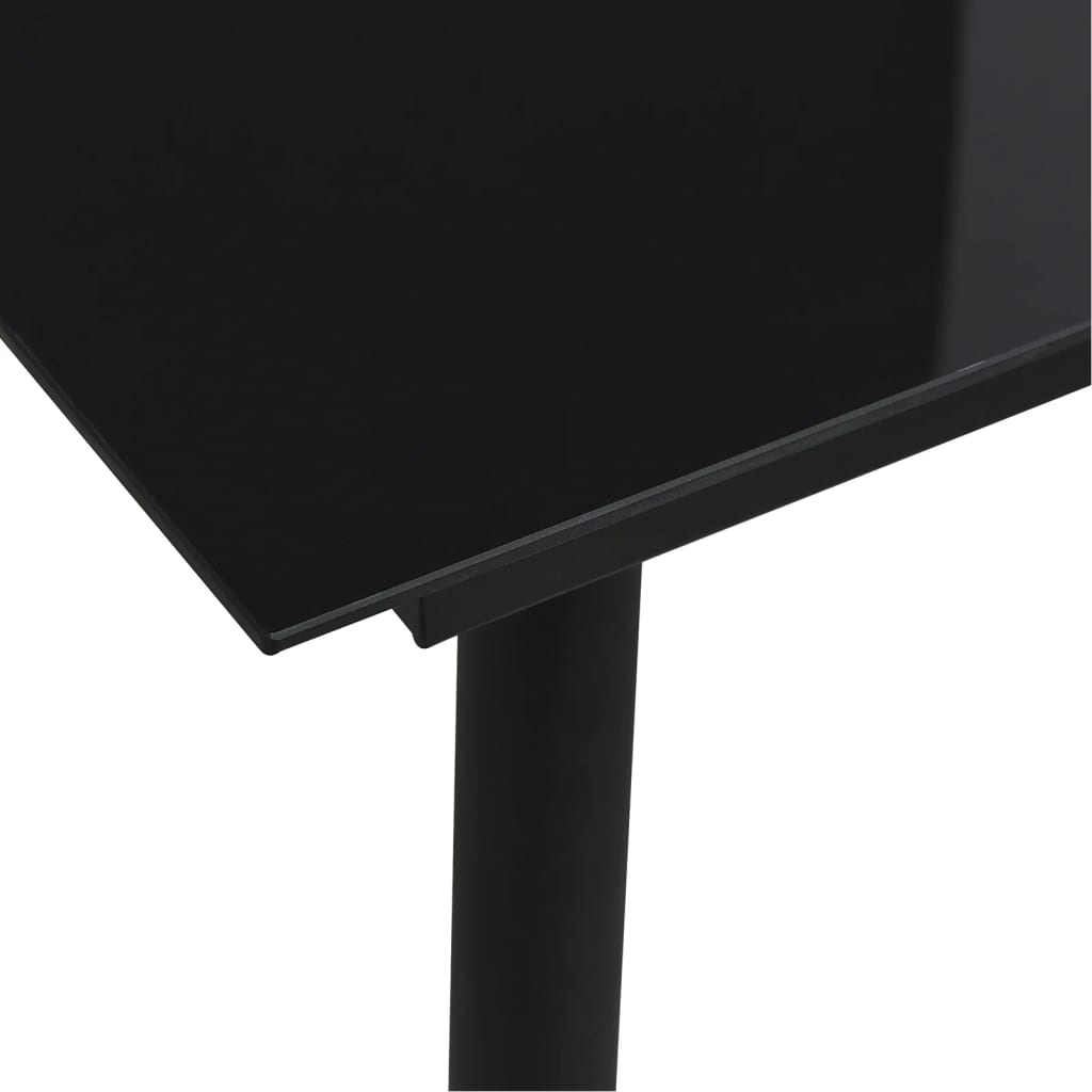 Juego de comedor de jardín 3 piezas ratán PVC negro