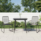 Juego de comedor de jardín 3 piezas ratán PVC negro