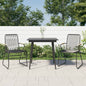 Juego de comedor de jardín 3 piezas ratán PVC negro