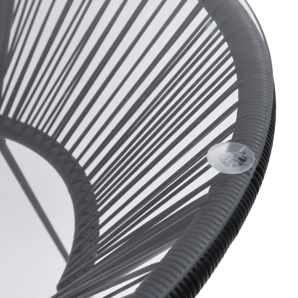 Juego de comedor de jardín 3 piezas ratán PVC negro