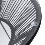 Juego de comedor de jardín 3 piezas ratán PVC negro