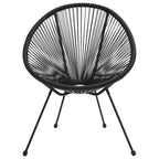 Juego de comedor de jardín 3 piezas ratán PVC negro