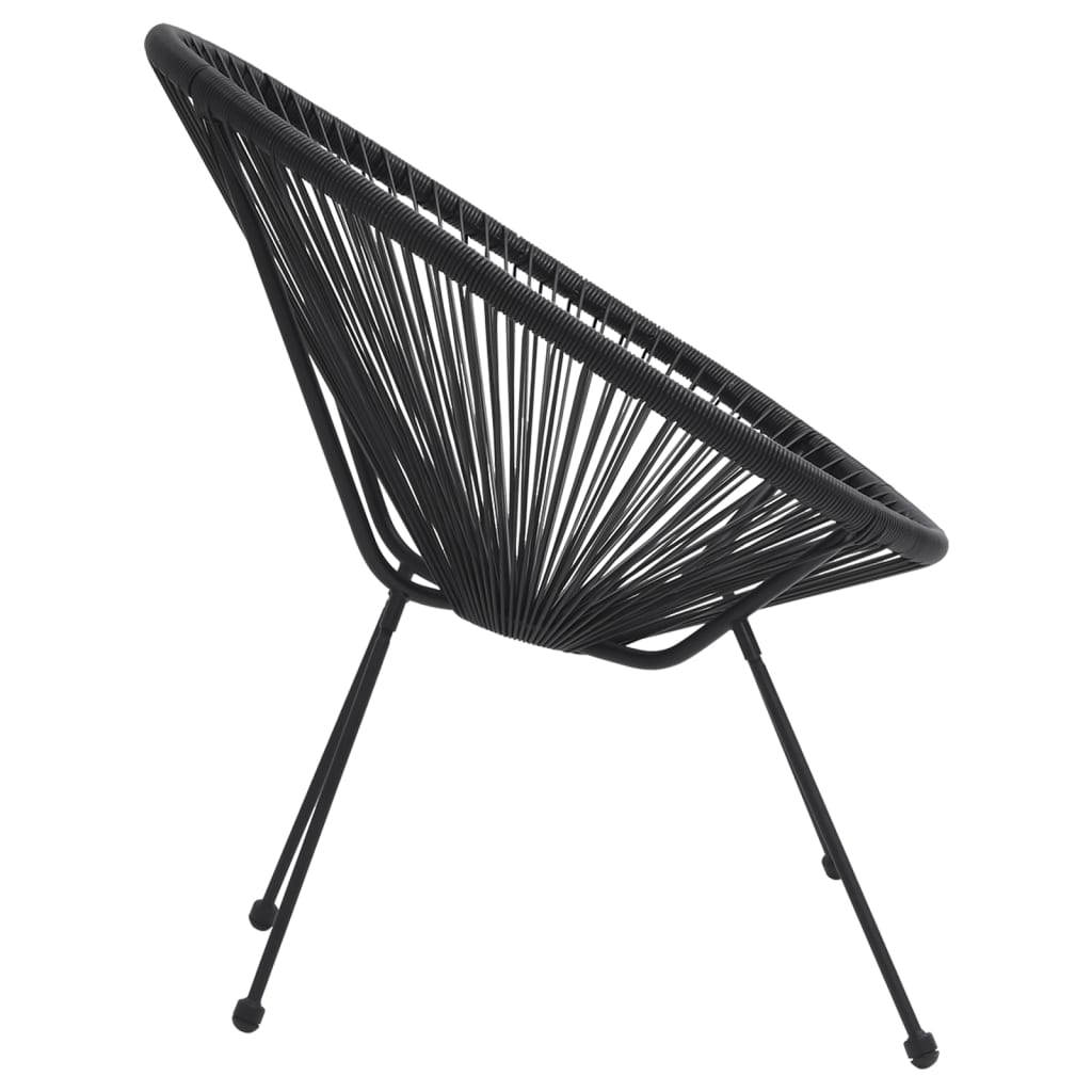 Juego de comedor de jardín 3 piezas ratán PVC negro