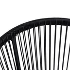 Juego de comedor de jardín 3 piezas ratán PVC negro