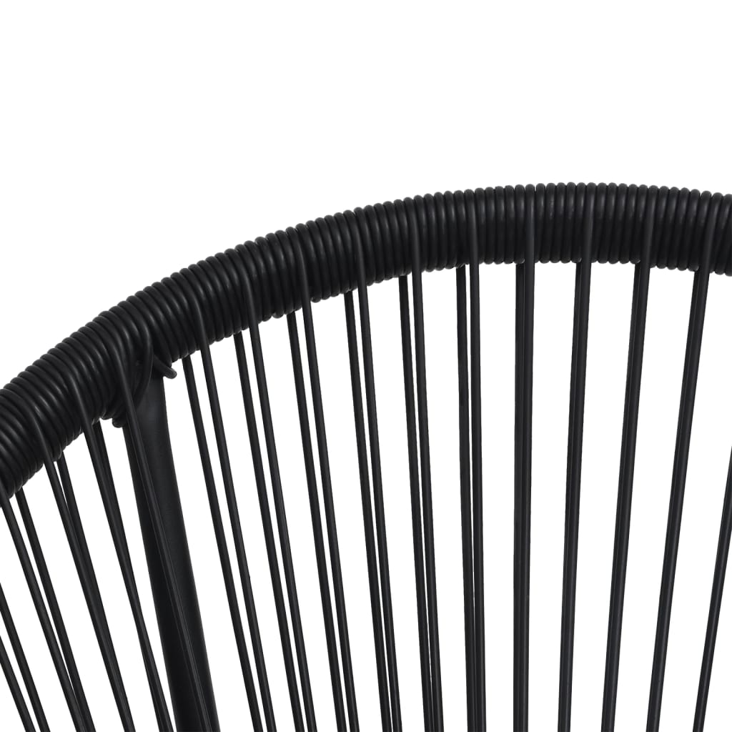 Juego de comedor de jardín 3 piezas ratán PVC negro