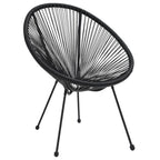 Juego de comedor de jardín 5 piezas ratán PVC negro