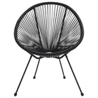 Juego de comedor de jardín 5 piezas ratán PVC negro
