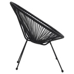 Juego de comedor de jardín 5 piezas ratán PVC negro