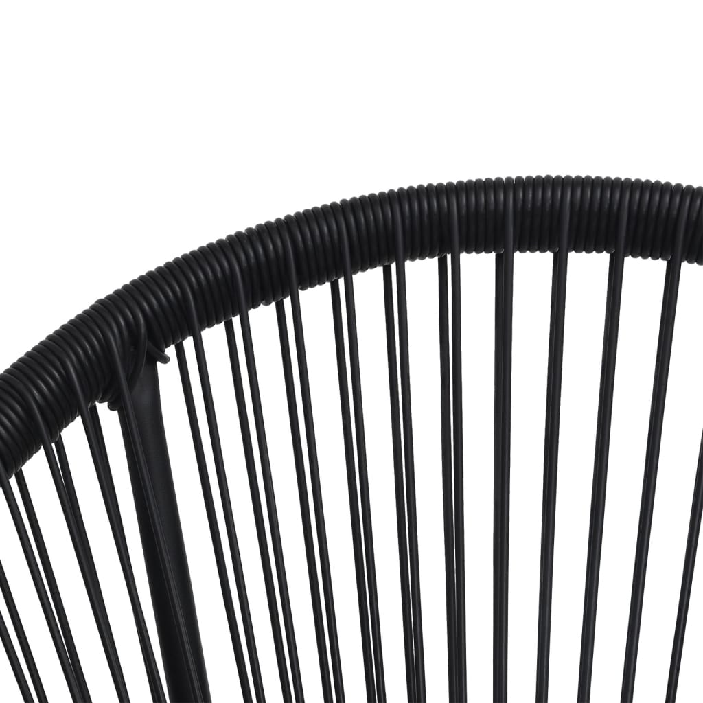 Juego de comedor de jardín 5 piezas ratán PVC negro