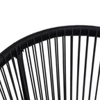 Juego de comedor de jardín 5 piezas ratán PVC negro