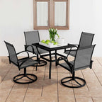 Juego de comedor de jardín 5 piezas negro