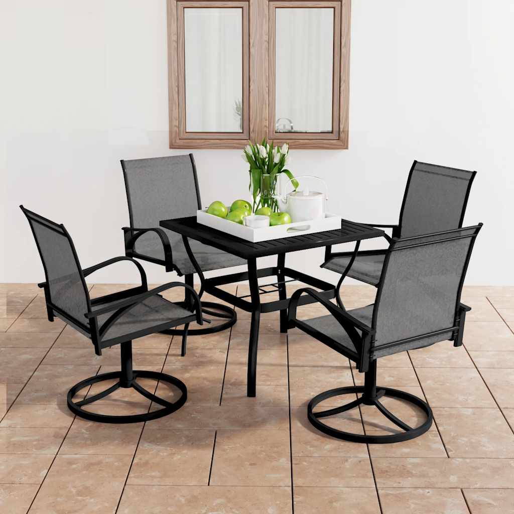 Juego de comedor de jardín 5 piezas negro