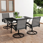 Juego de comedor de jardín 5 piezas negro