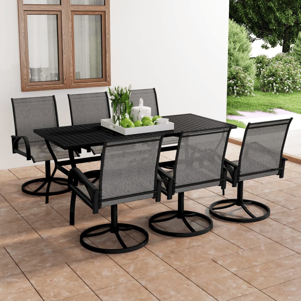 Juego de comedor de jardín 7 piezas marrón