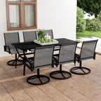Juego de comedor de jardín 7 piezas marrón