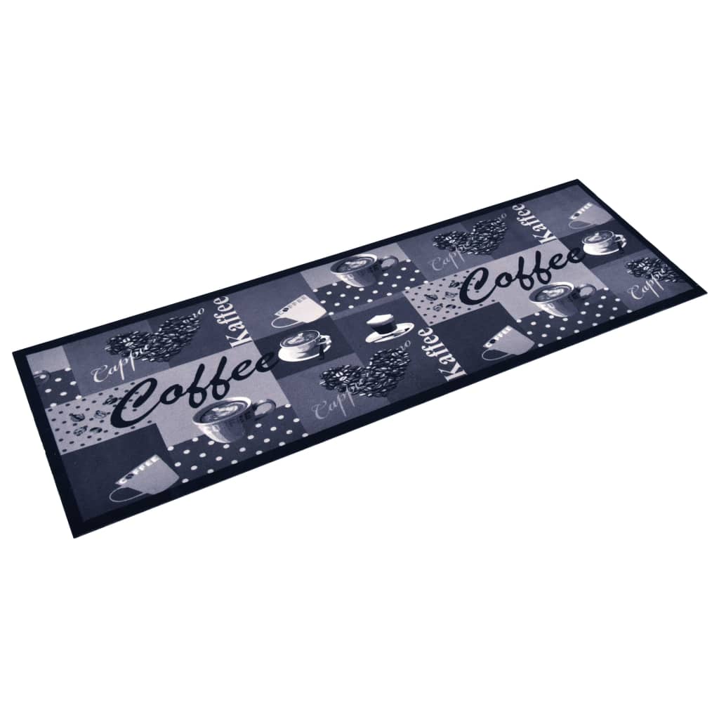 Alfombra de cocina lavable Coffee azul 45x150 cm