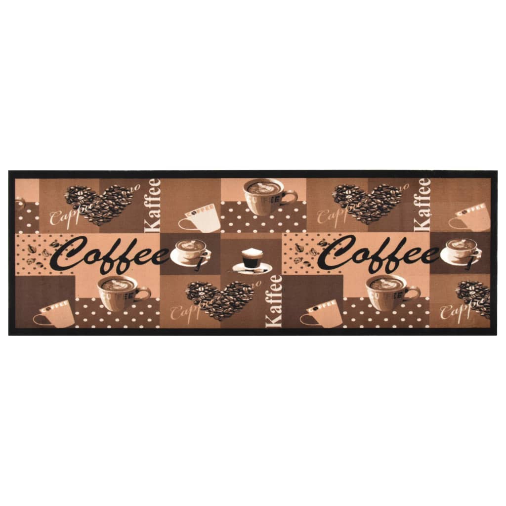 Alfombra de cocina lavable Coffee azul 45x150 cm