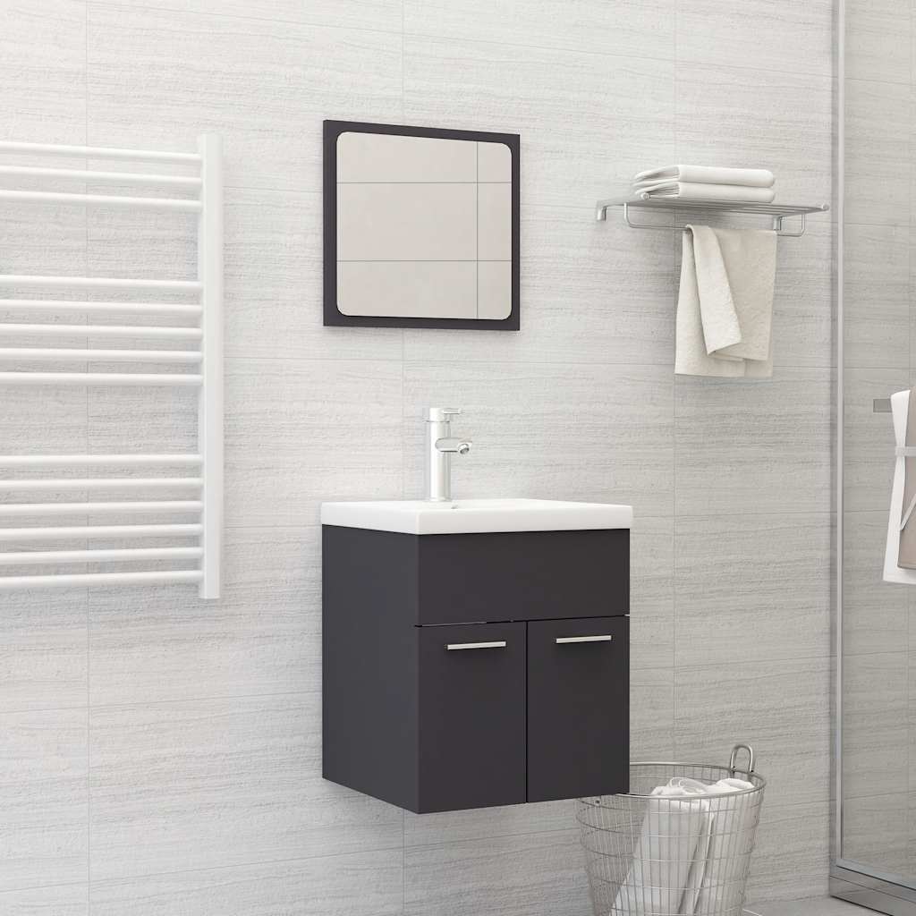 Conjunto de muebles de baño 2 piezas contrachapada blanco