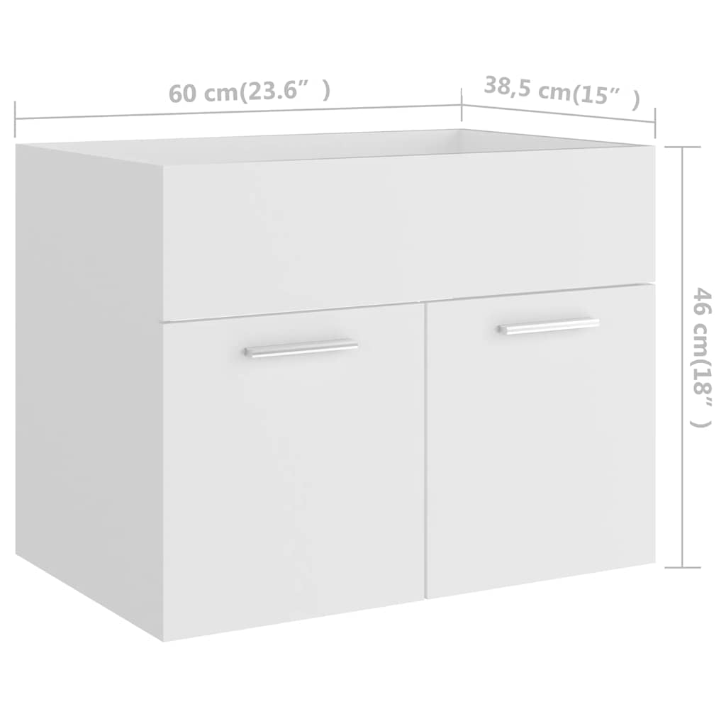 Conjunto de muebles de baño 2 piezas contrachapada blanco