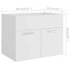 Conjunto de muebles de baño 2 piezas contrachapada blanco