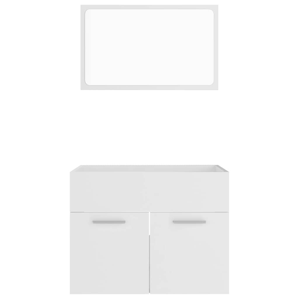Conjunto de muebles de baño 2 piezas contrachapada blanco