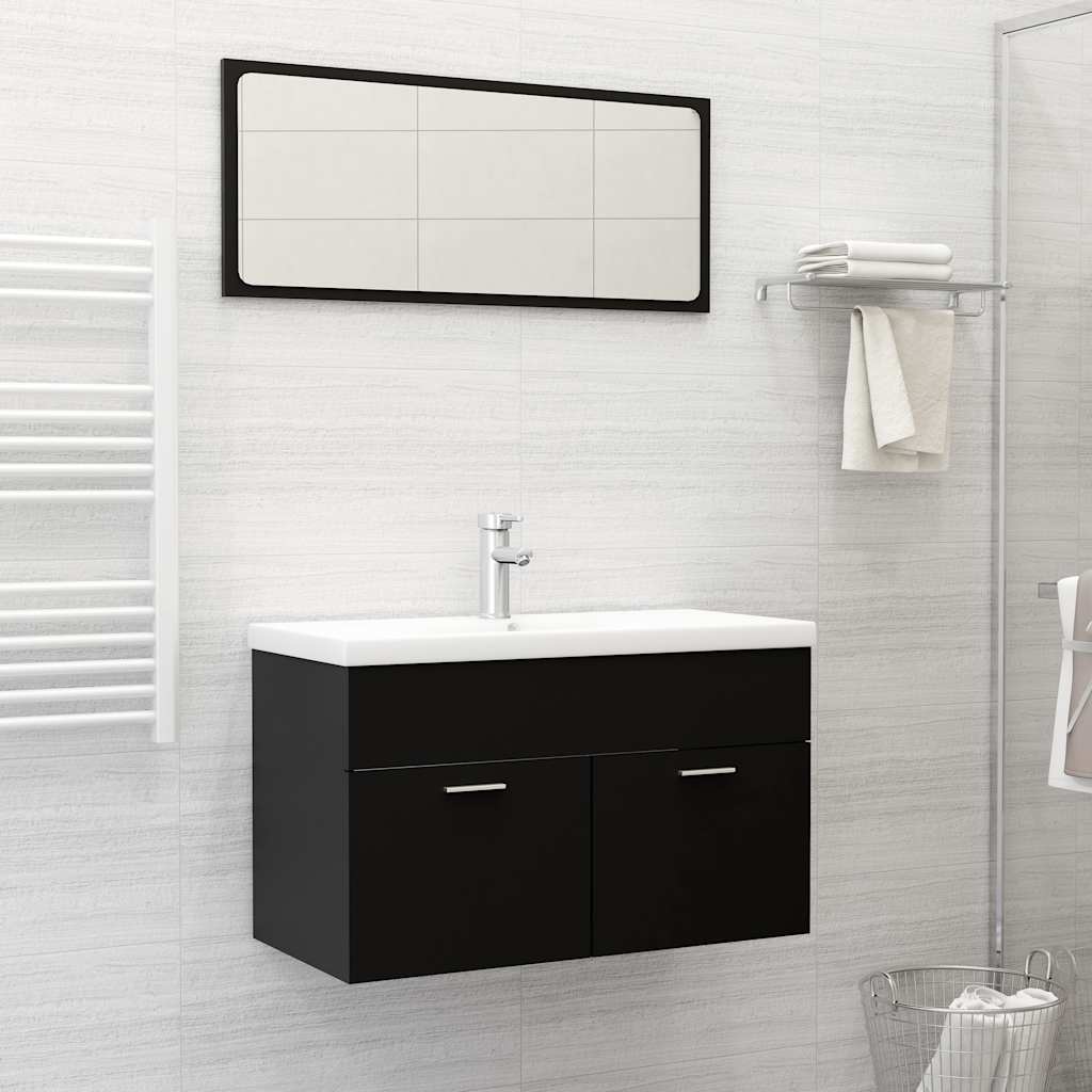 Conjunto de muebles de baño 2 piezas contrachapada blanco