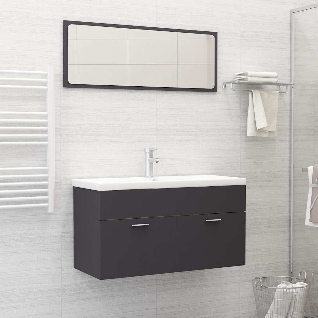 Conjunto de muebles de baño 2 piezas contrachapada blanco