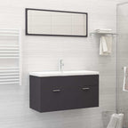 Conjunto de muebles de baño 2 piezas contrachapada blanco