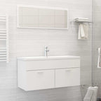 Conjunto de muebles de baño 2 piezas contrachapada blanco