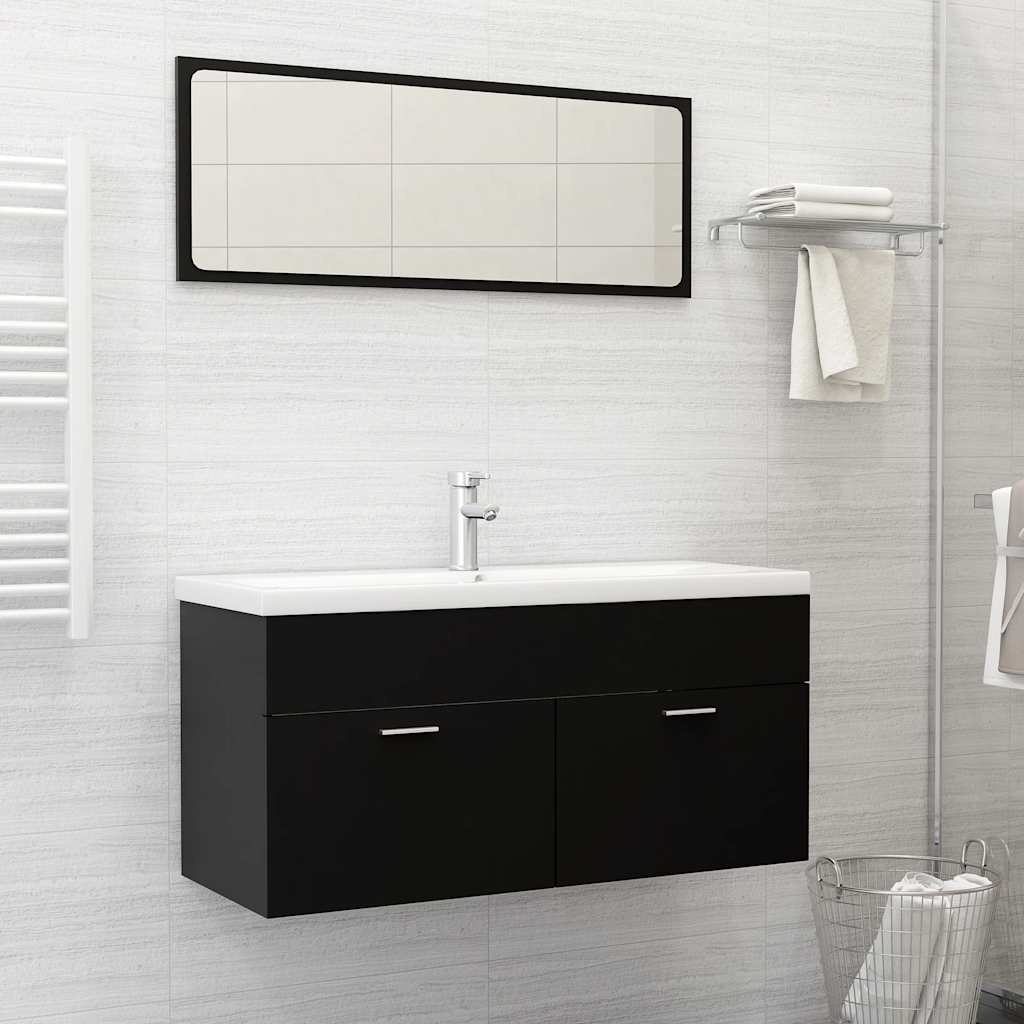 Conjunto de muebles de baño 2 piezas contrachapada blanco