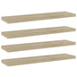 Prateleira estante 4 unidades contraplacado cinzento brilhante 40x20x1,5 cm
