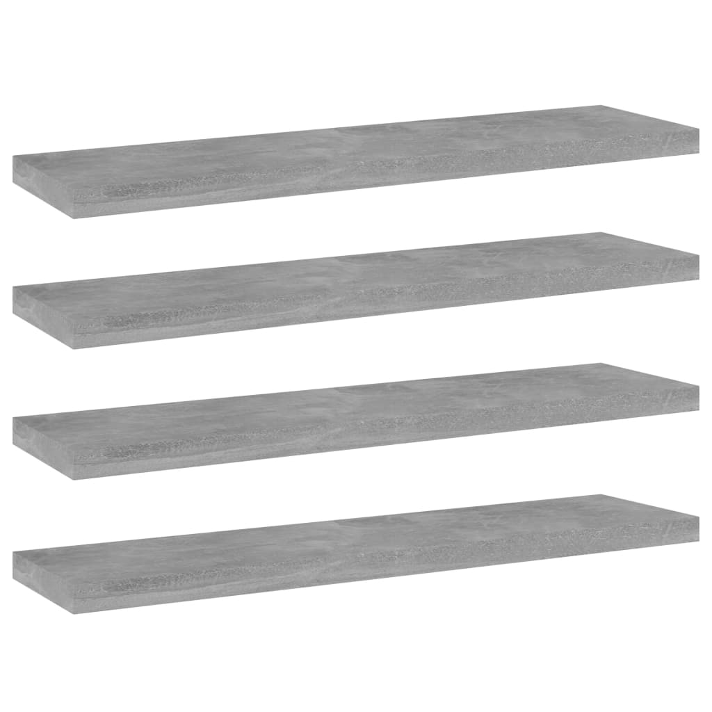 Estante estantería 4 uds contrachapada gris brillo 40x20x1,5 cm