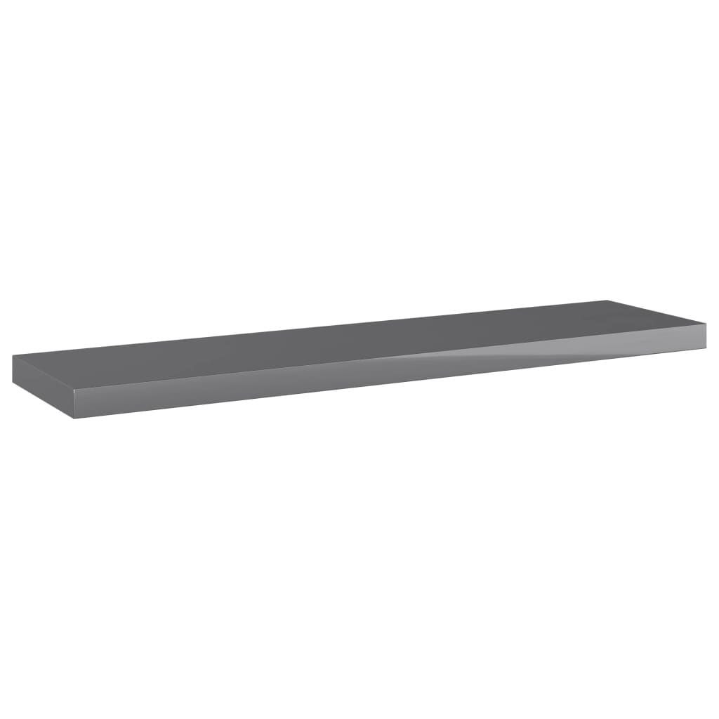 Estante estantería 4 uds contrachapada gris brillo 40x10x1,5 cm