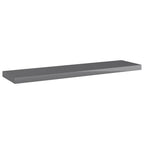 Estante estantería 4 uds contrachapada gris brillo 40x10x1,5 cm