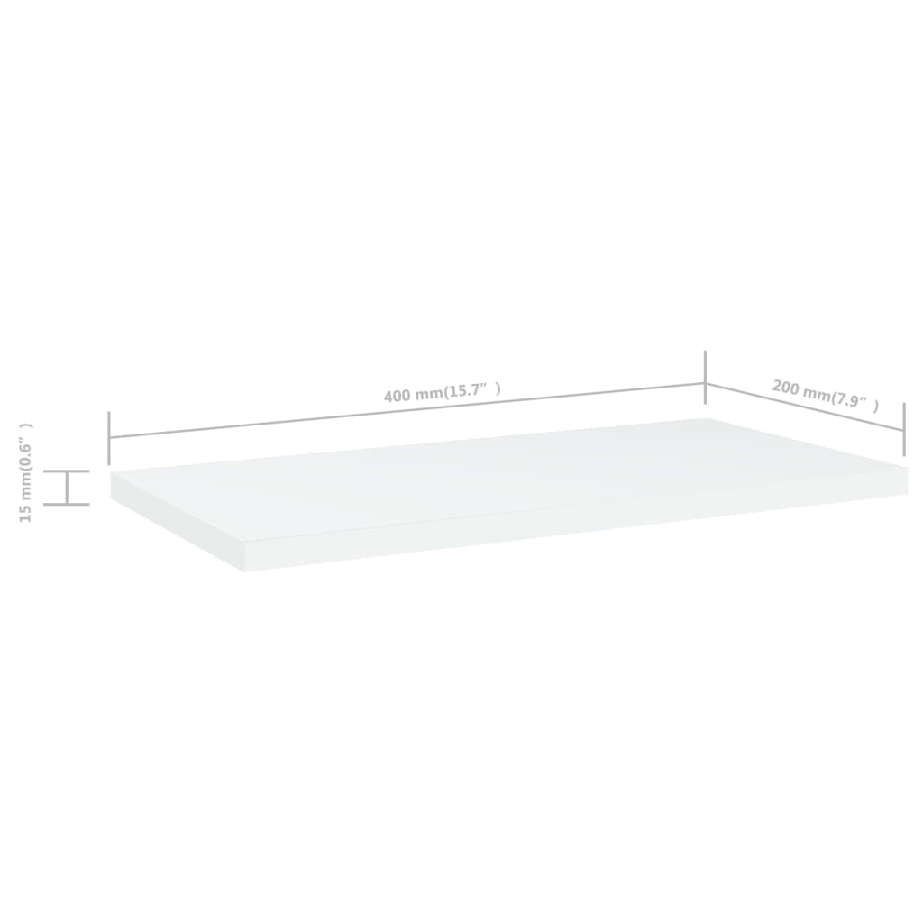 Estantes de estantería 4 uds contrachapada blanco 40x20x1,5 cm