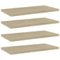 Prateleira estante 4 unidades contraplacado cinzento brilhante 40x20x1,5 cm